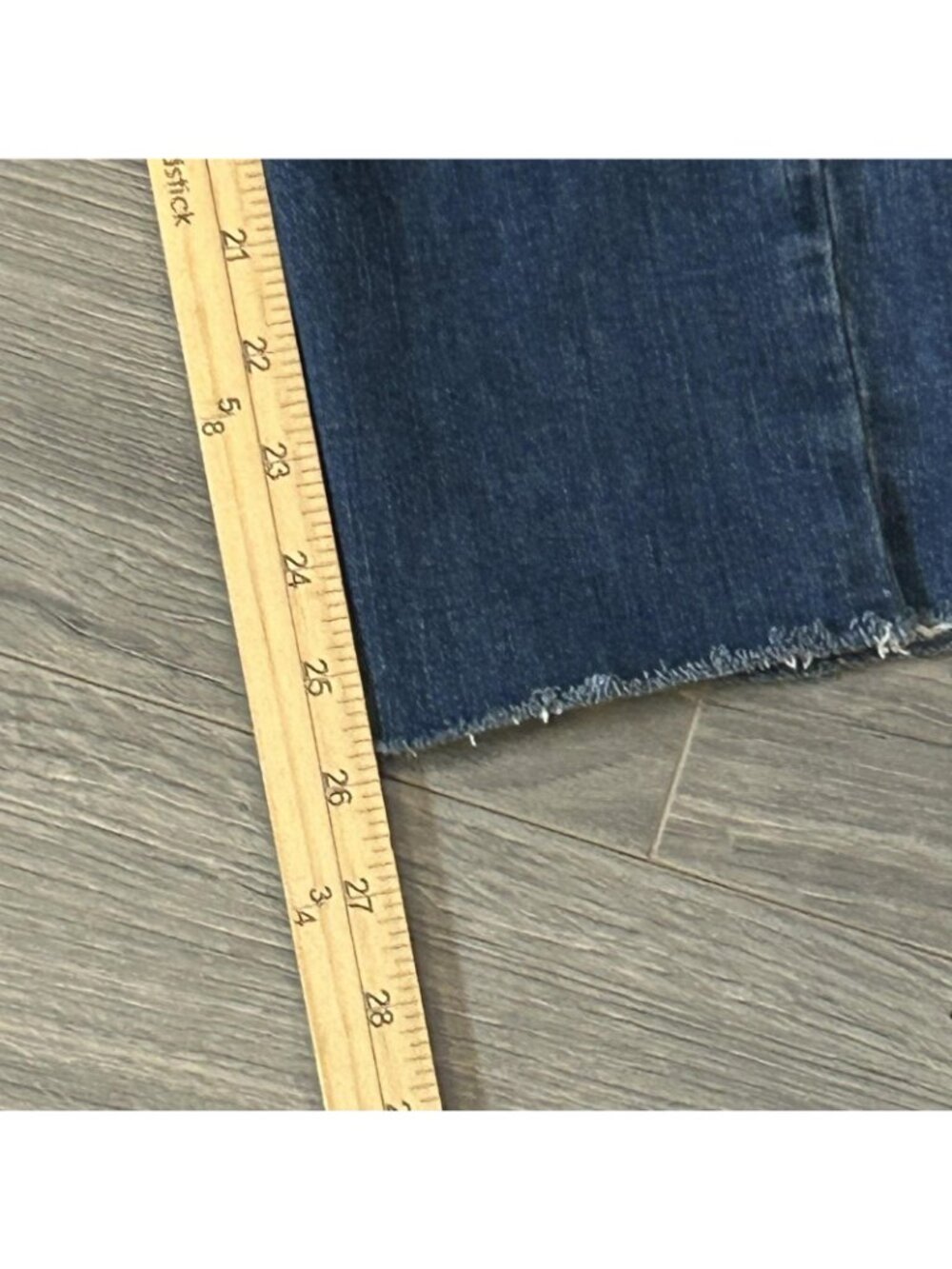 FRAME Jeans Womens 25 Le High Straight Blue High Rise Raw Hem Patch Pockets - Picture 11 of 11